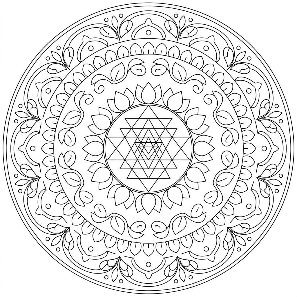 Zen Sri Yantra Mandala Template Mandalas