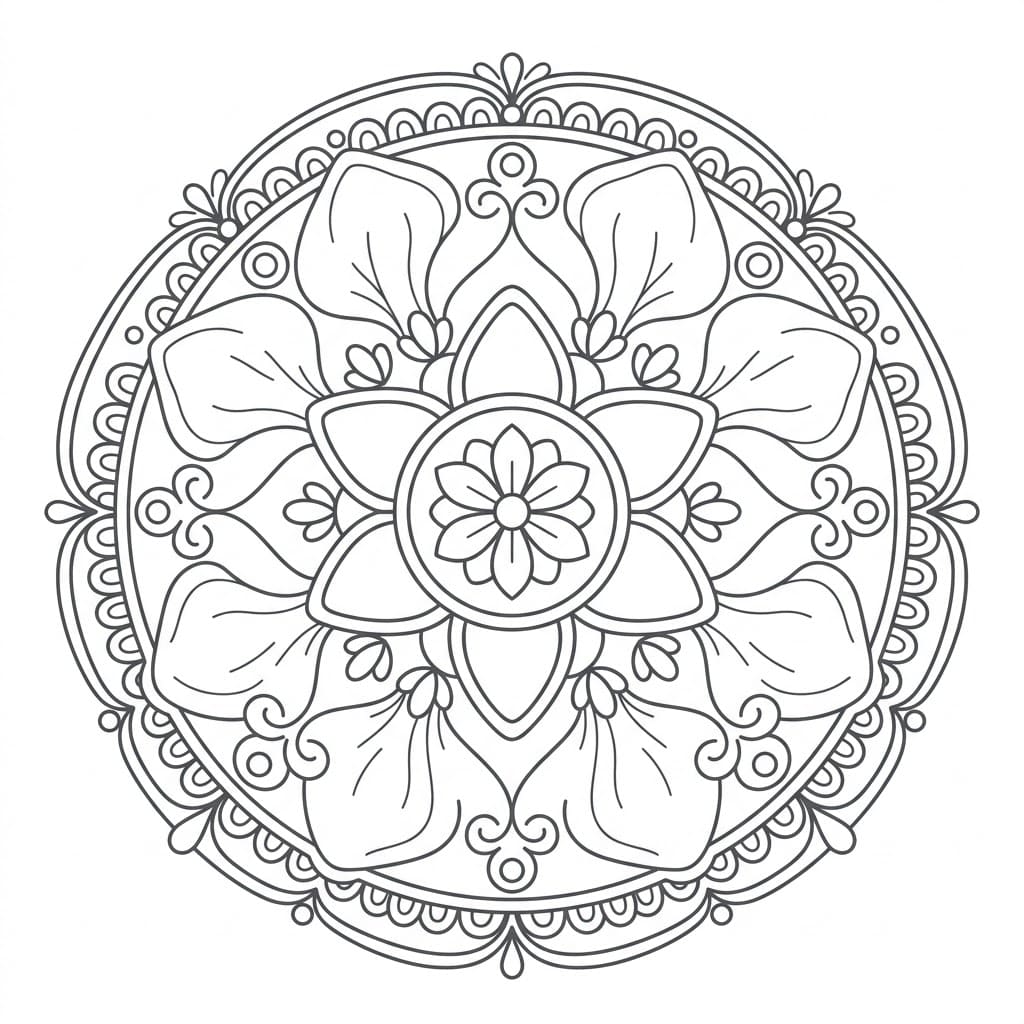 Aura Trika Mandala Template Mandalas