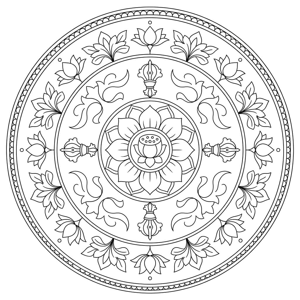 Balanced Chakrasamvara Mandala Pattern Mandalas