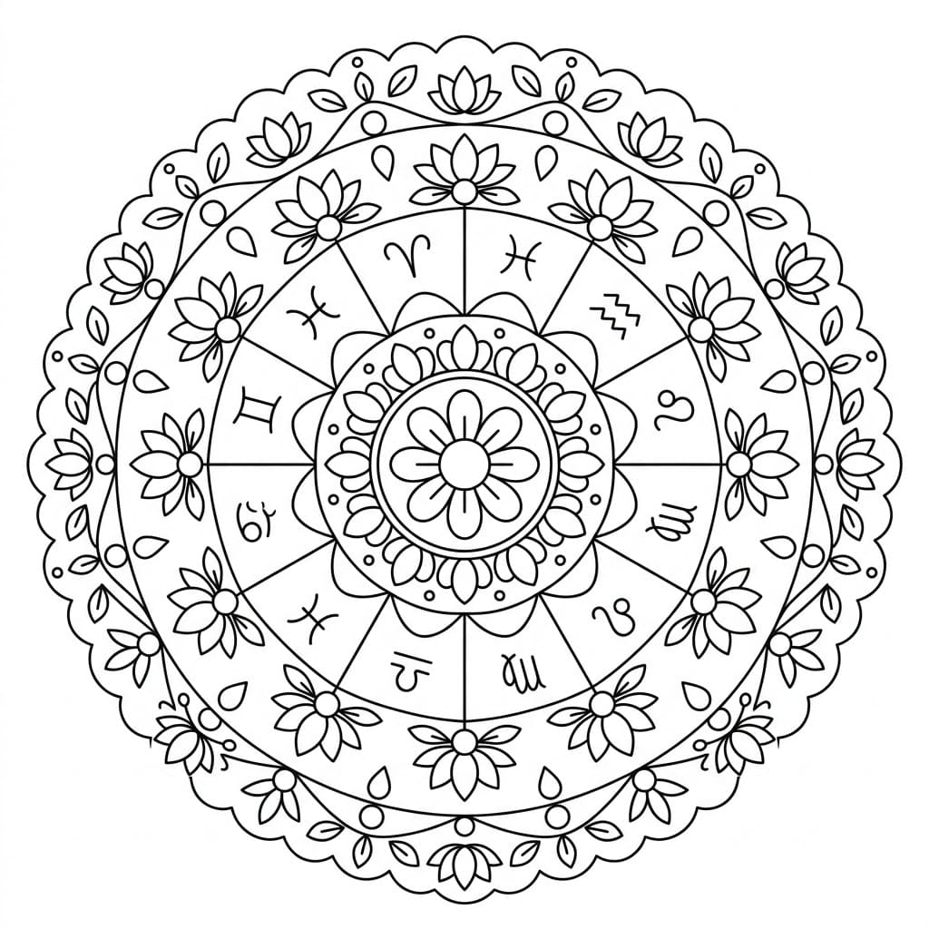 Bloom Zodiac Mandala Learning Sheet Mandalas