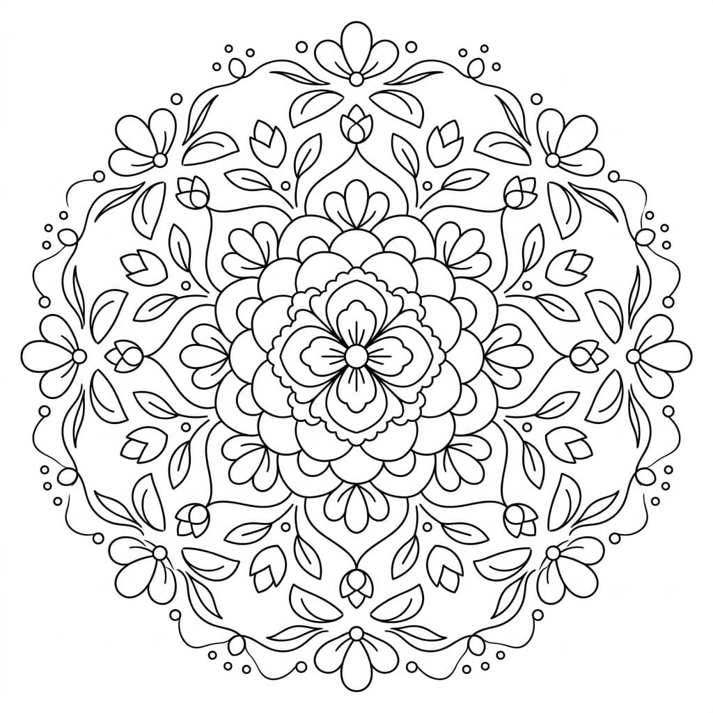 Blossom Aura Color Mandala Printable Mandalas