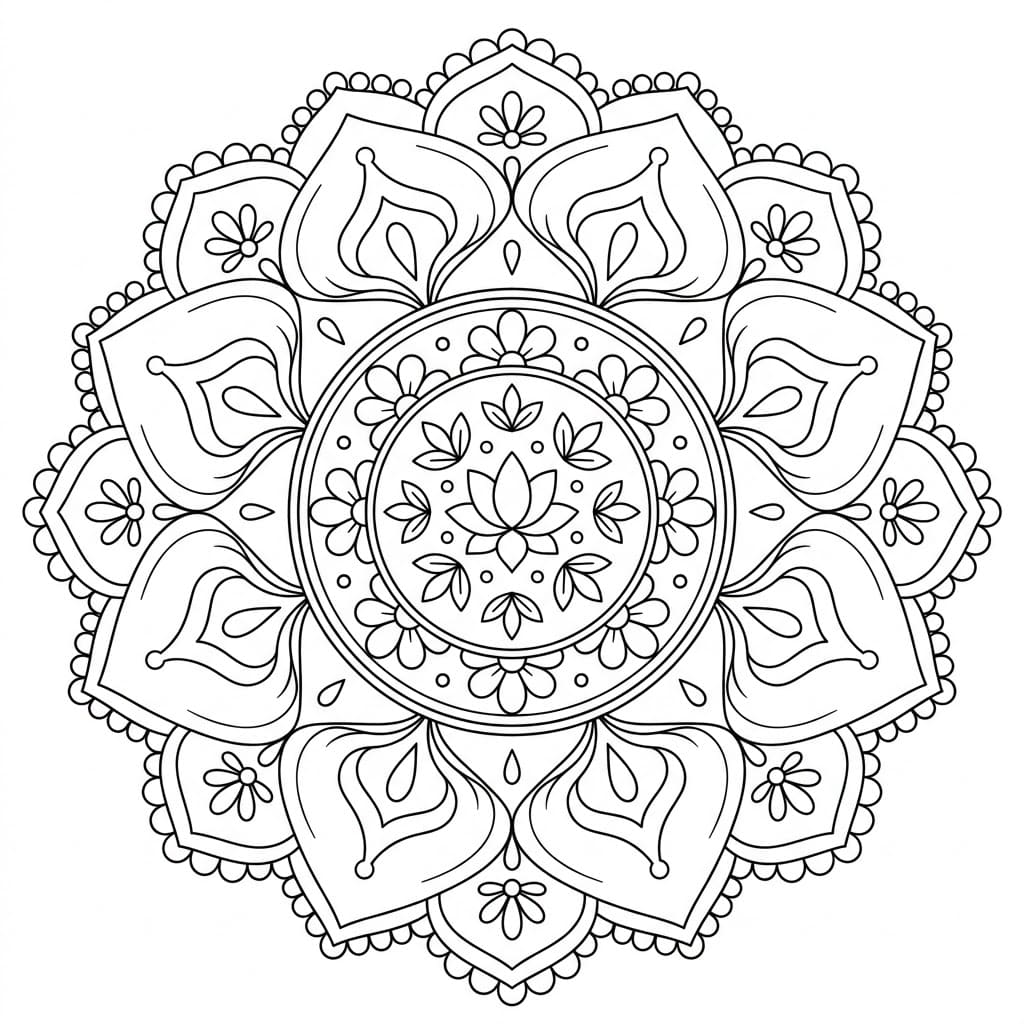 Calm Bloom Healing Mandala Worksheet Mandalas