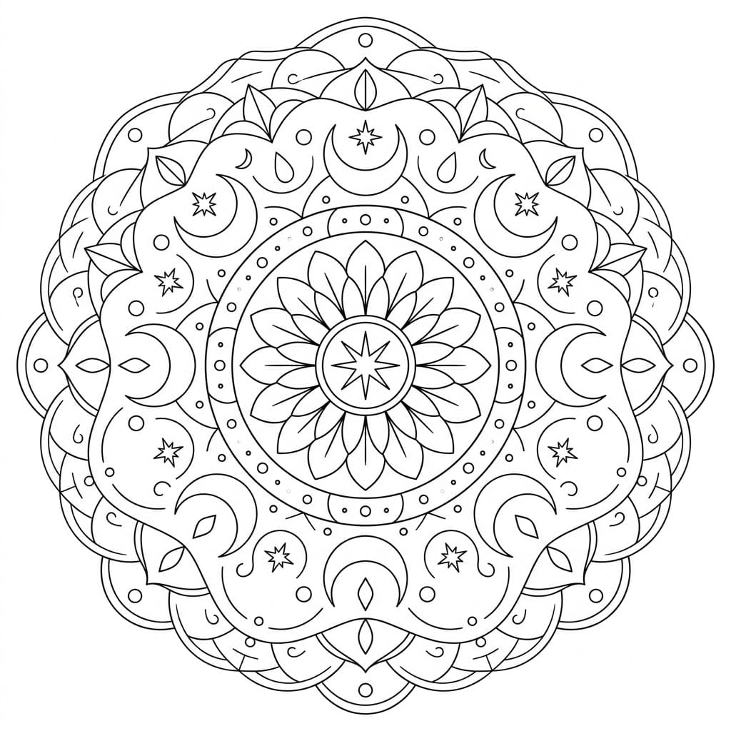 Celestial Color Mandala Printable Mandalas