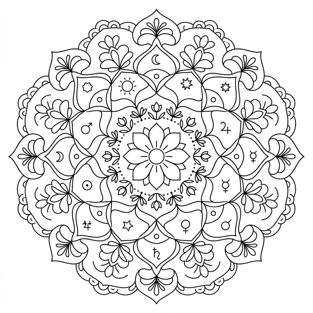Celestial Flow Navagraha Mandala Art Mandalas