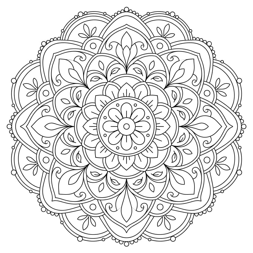 Cosmic Flow Symmetry Mandala Template Mandalas