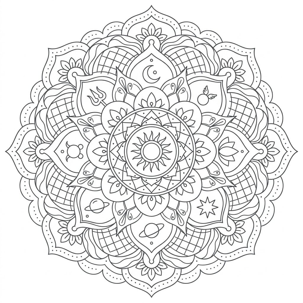 Cosmic Rhythm Navagraha Mandala Art Mandalas