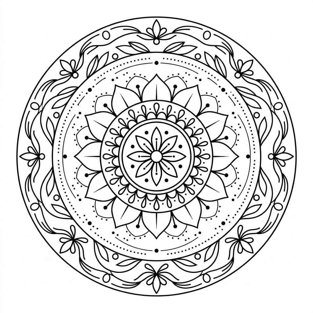Cosmic Ring Color Mandala Printable Mandalas