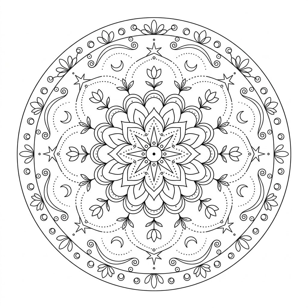 Cosmic Teaching Mandala Template Mandalas