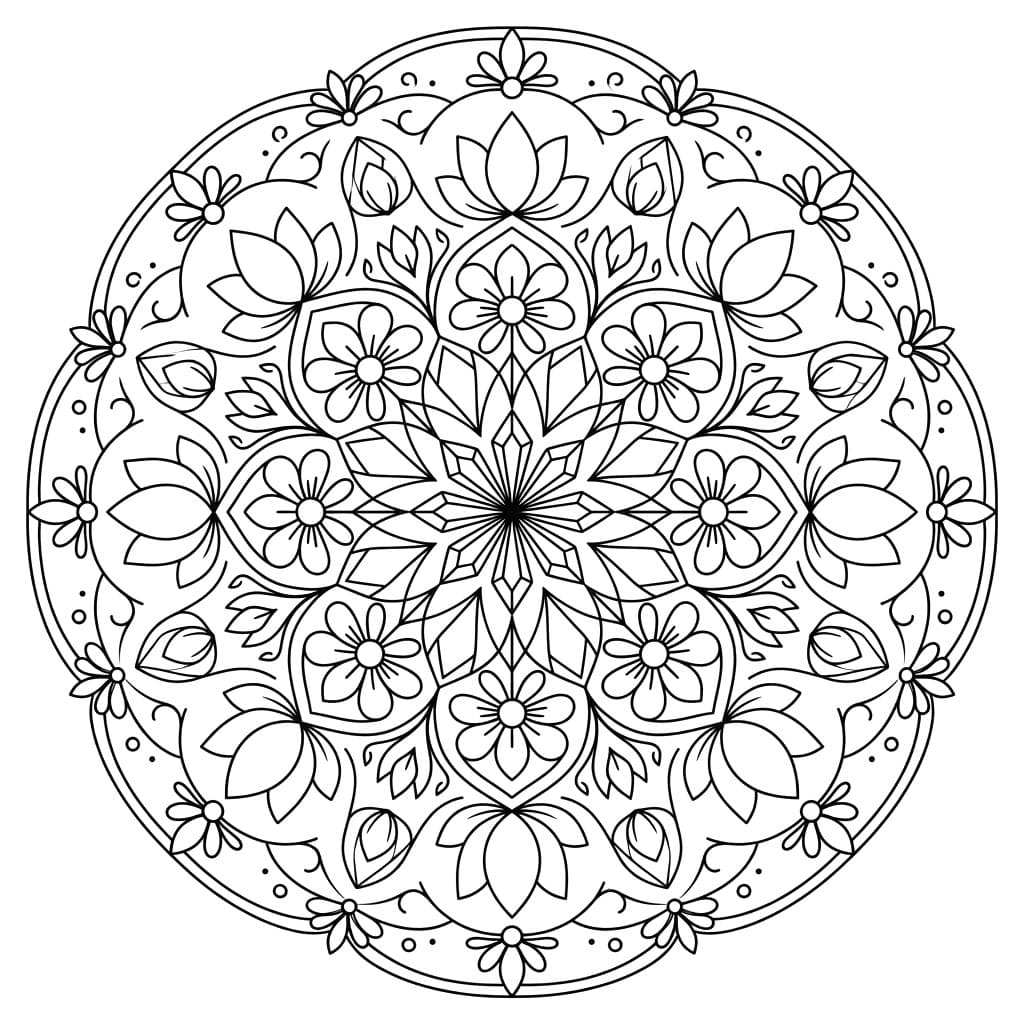 Crystal Bloom Symmetry Mandala Template Mandalas
