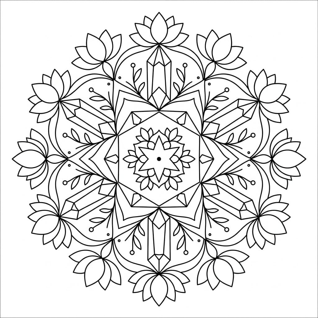 Crystal Trika Mandala Template Mandalas