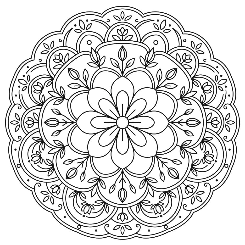 Divine Bloom Symmetry Mandala Template Mandalas