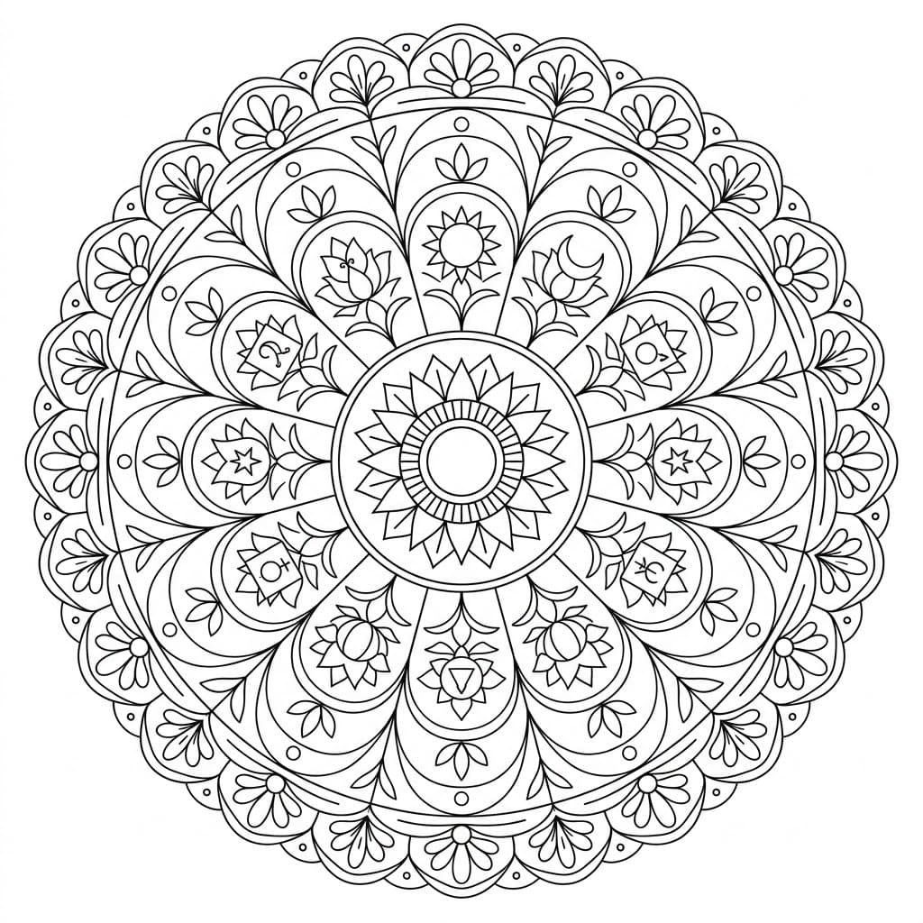 Divine Orbit Navagraha Mandala Art Mandalas