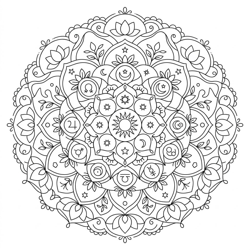 Divine Pattern Navagraha Mandala Art Mandalas