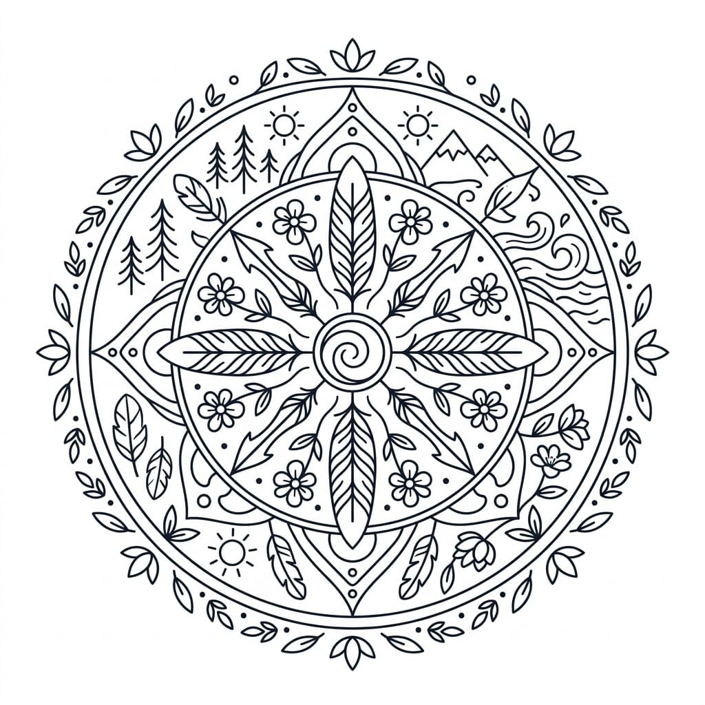 Earth Medicine Wheel Mandala Design Mandalas