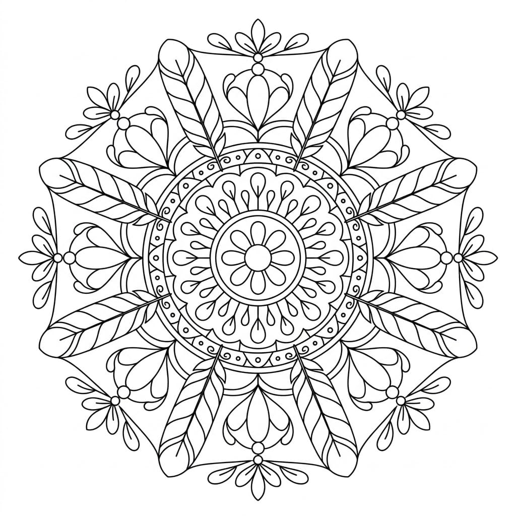 Feather Pattern Mandala Activitie Mandalas