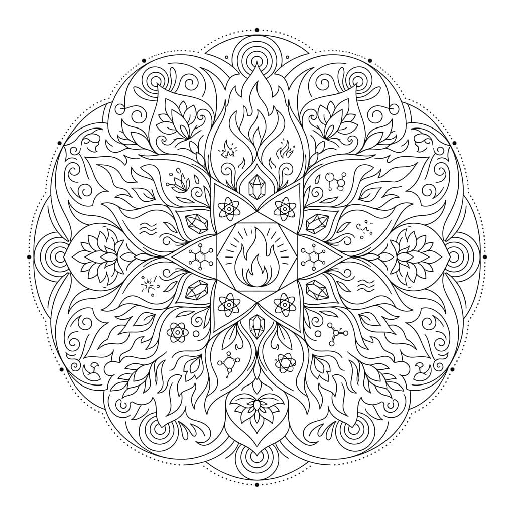Flame Element Mandala Science Design Mandalas
