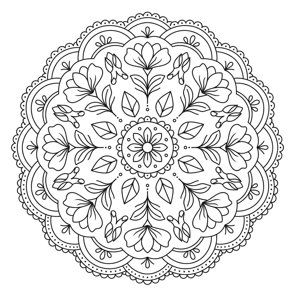 Floral Symmetry Mandala Template Mandalas