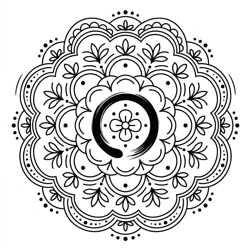 Gentle Ensō Mandala Pattern Mandalas