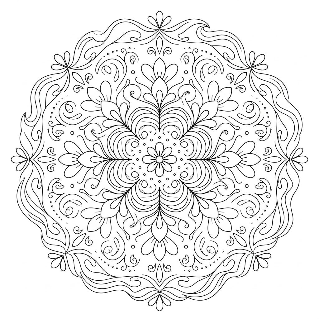 Gentle Wave Healing Mandala Worksheet Mandalas