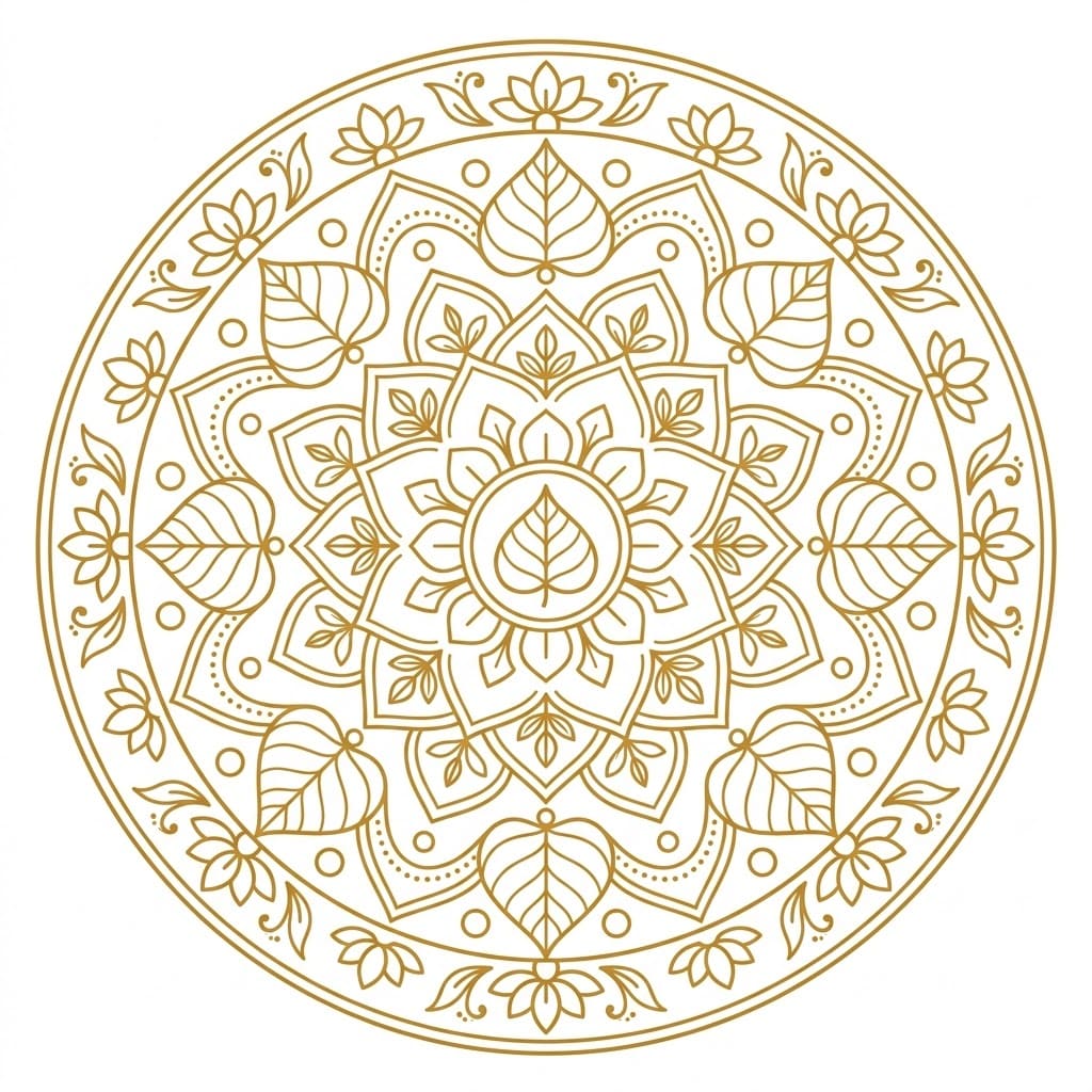 Golden Aura Bodhi Mandala Design Mandalas