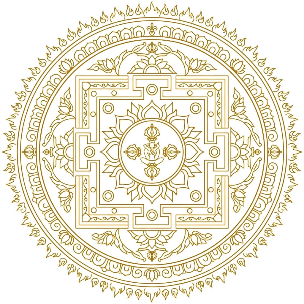 Golden Chakrasamvara Mandala Pattern Mandalas