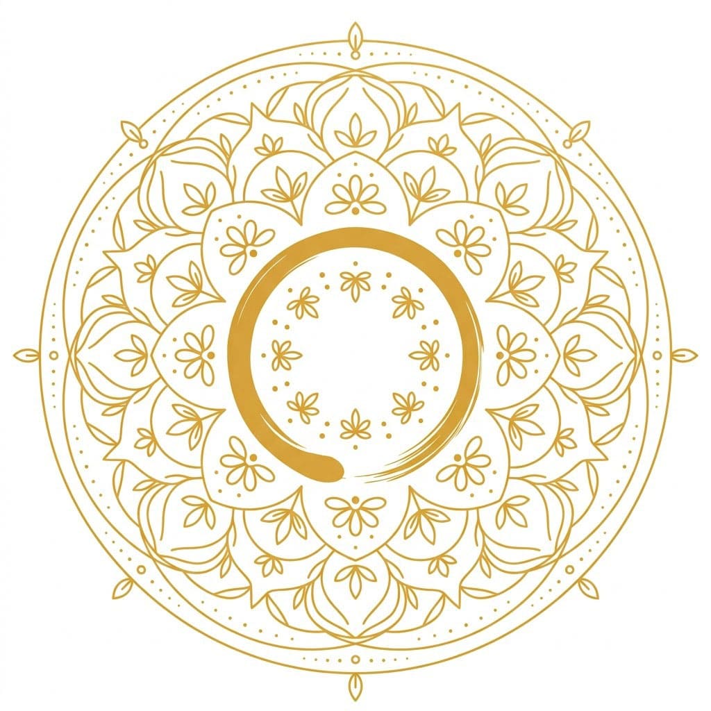 Golden Ensō Mandala Pattern Mandalas