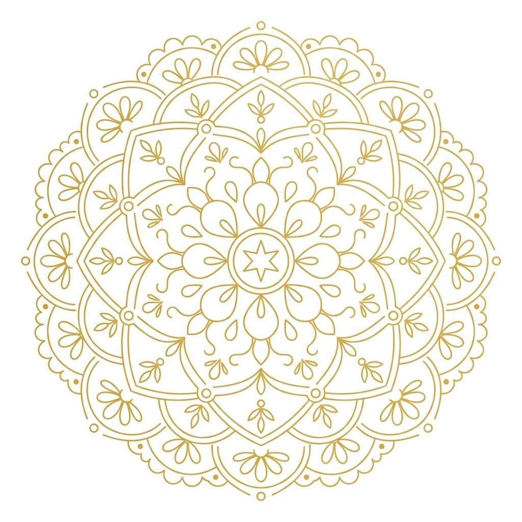 Golden Pattern Mandala Activitie Mandalas