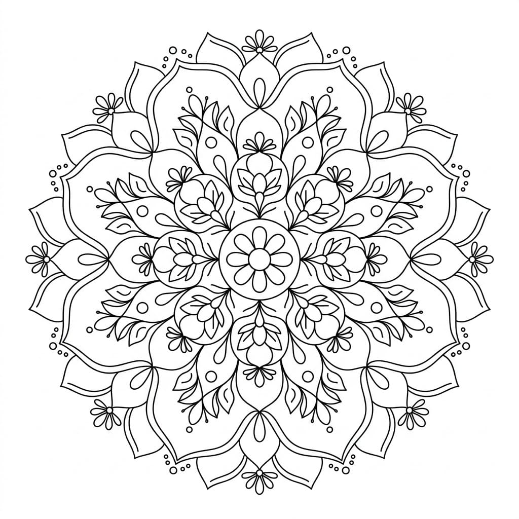 Golden Petal Color Mandala Printable Mandalas