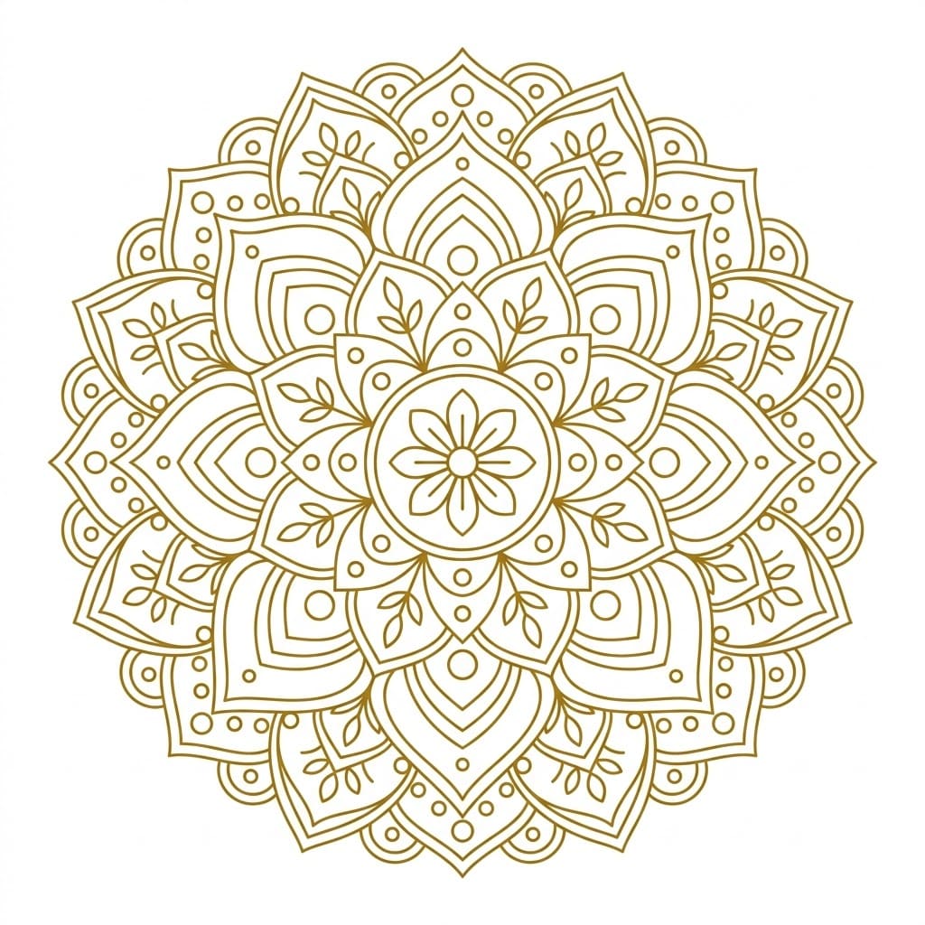 Golden Trika Mandala Template Mandalas