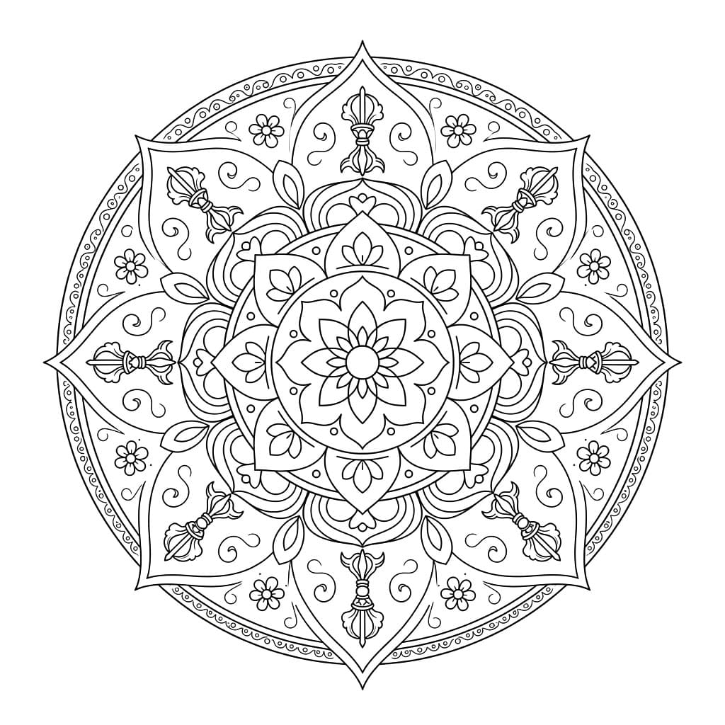 Graceful Chakrasamvara Mandala Pattern Mandalas
