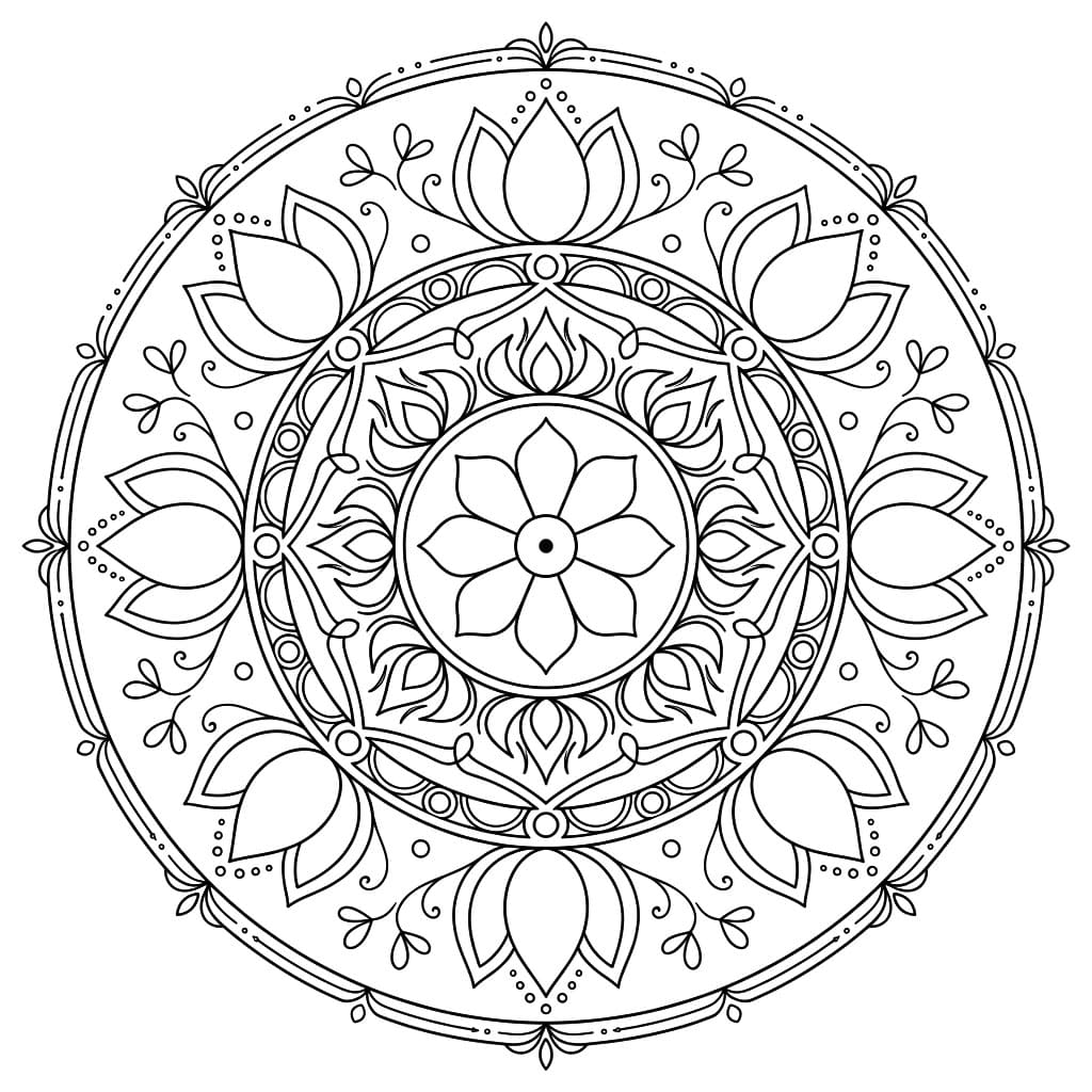Lotus Jnanadakini Mandala Template Mandalas