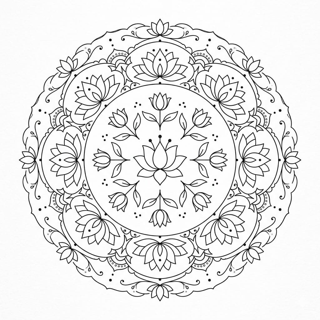 Lotus Moji Mandala Art Mandalas