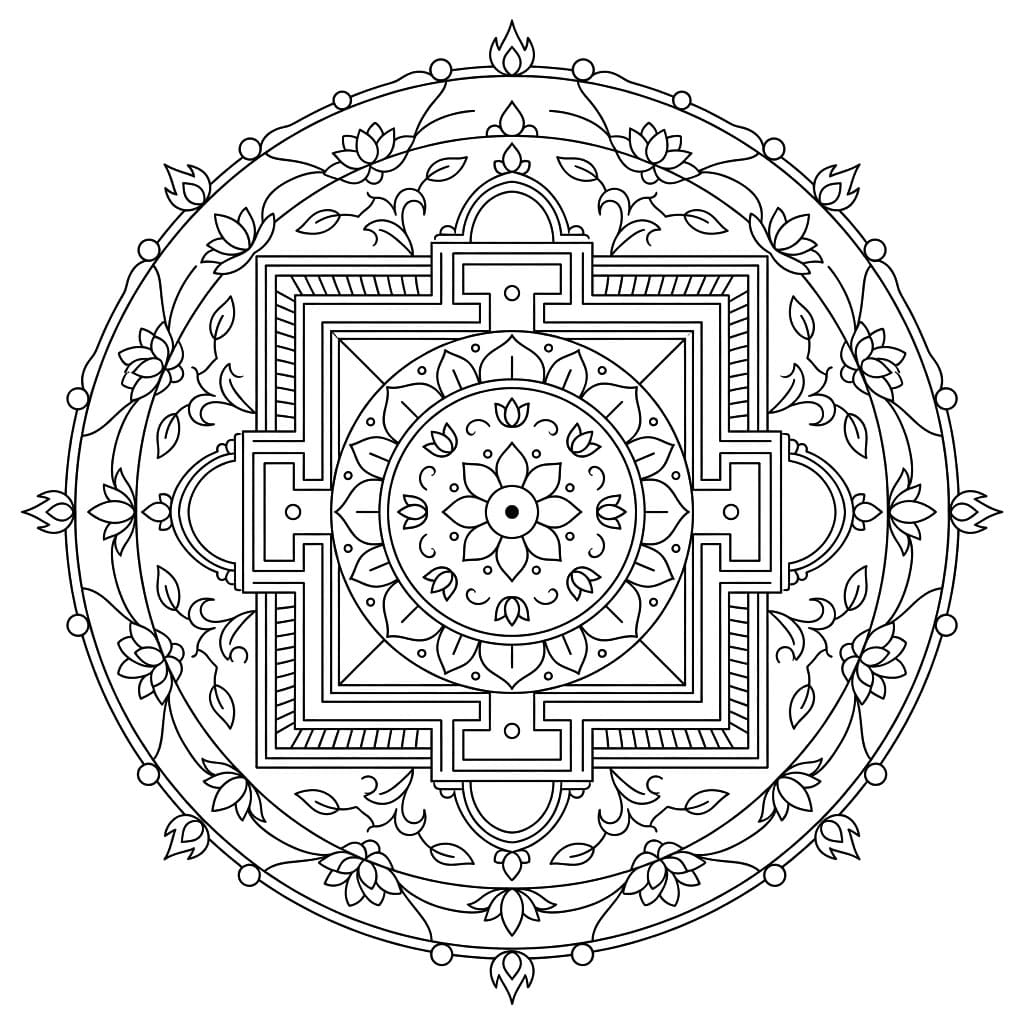 Luminous Jnanadakini Mandala Template Mandalas