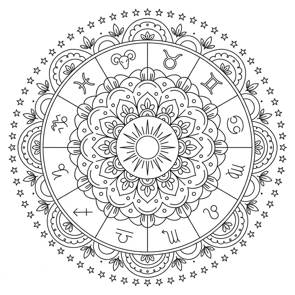 Zodiac Mandala Learning Sheets Mandalas