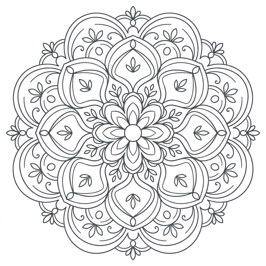 Lush Trika Mandala Template Mandalas