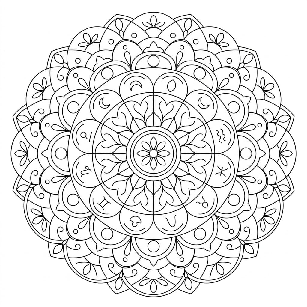 Mirage Zodiac Mandala Learning Sheet Mandalas