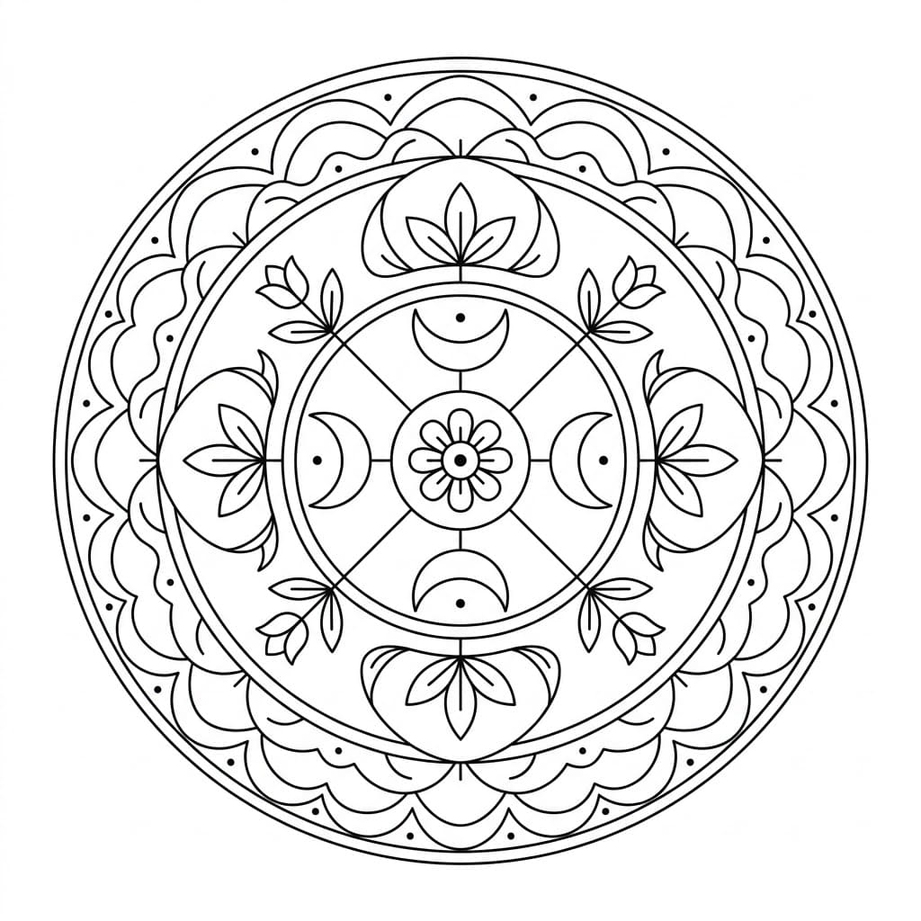 Moon Medicine Wheel Mandala Design Mandalas
