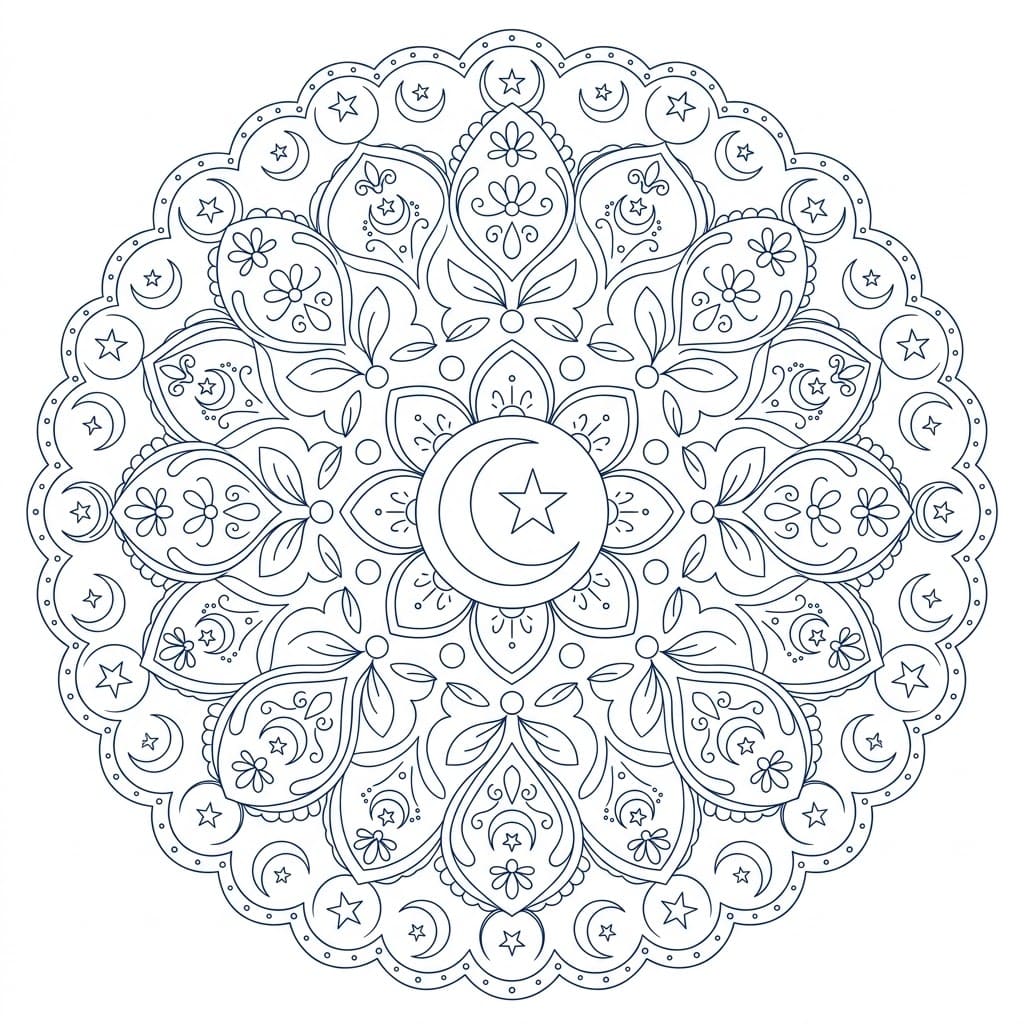 Moon Teaching Mandala Template Mandalas