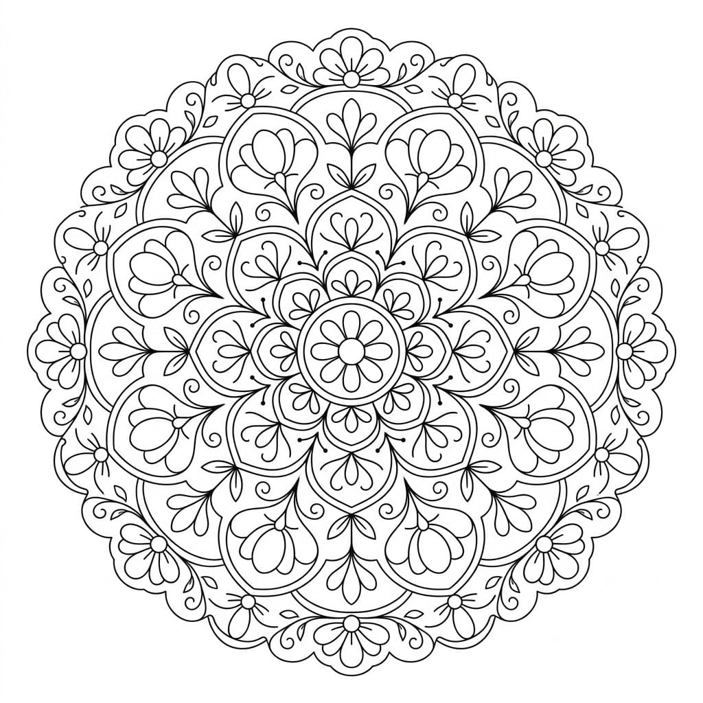 Mystic Bloom Color Mandala Printable Mandalas