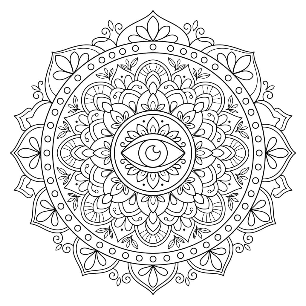 Mystic Eye Symmetry Mandala Template Mandalas
