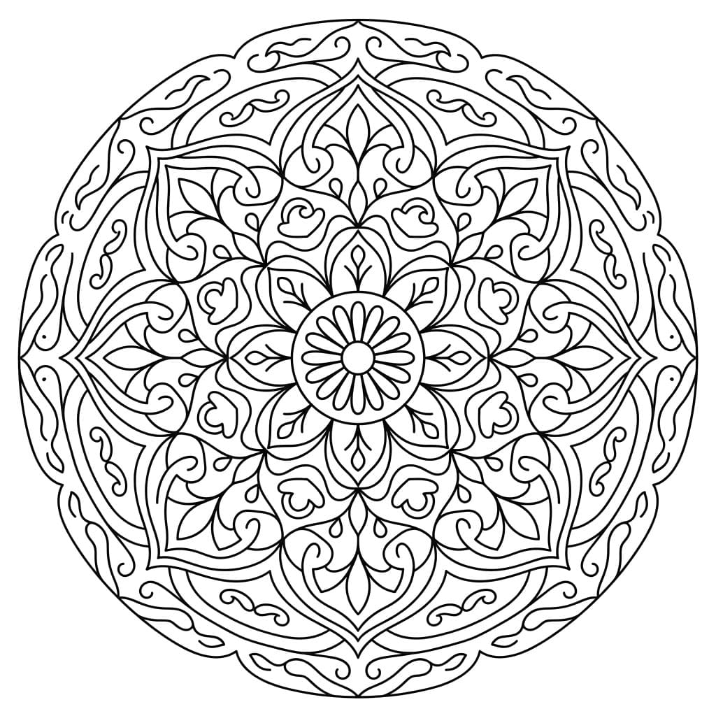 Ocean Wave Symmetry Mandala Template Mandalas
