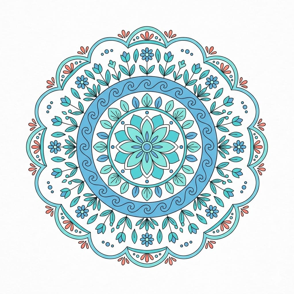 Oceanic Color Mandala Printable Mandalas