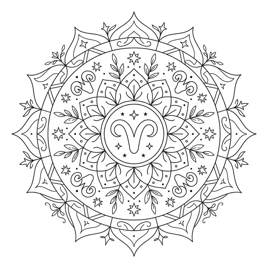 Opal Zodiac Mandala Learning Sheet Mandalas