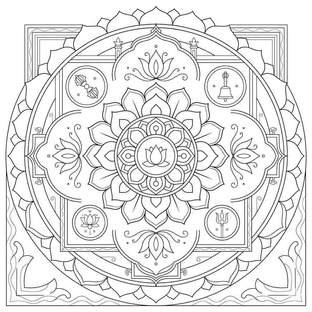 Ornate Chakrasamvara Mandala Pattern Mandalas