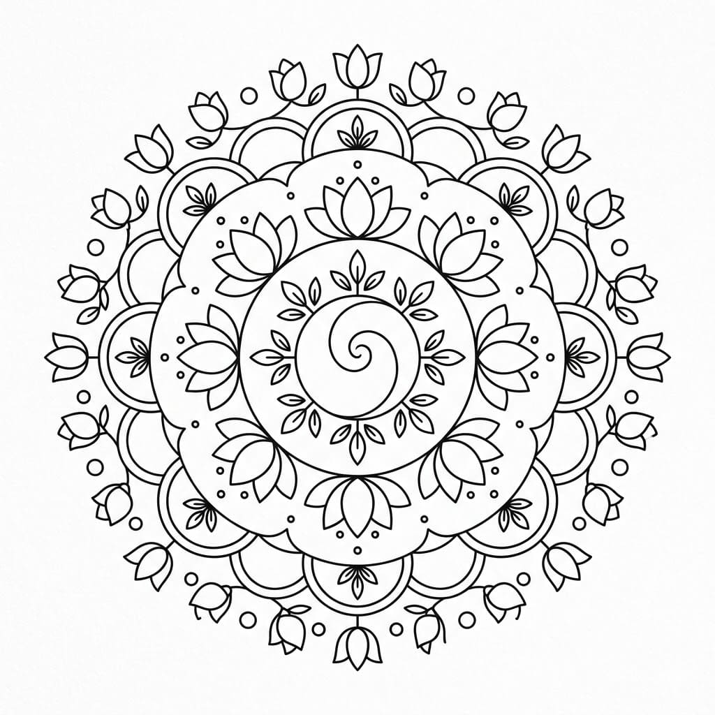 Peace Spiral Healing Mandala Worksheet Mandalas