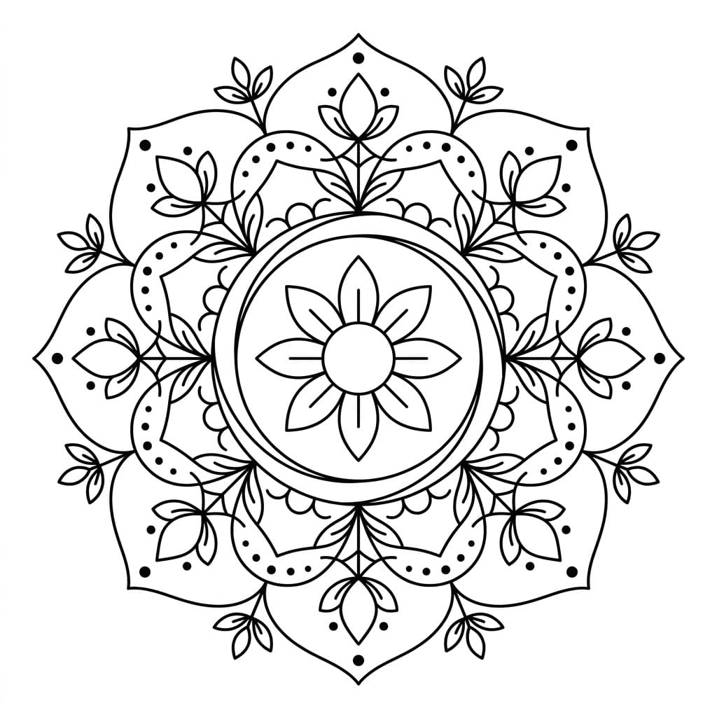 Peaceful Ensō Mandala Pattern Mandalas