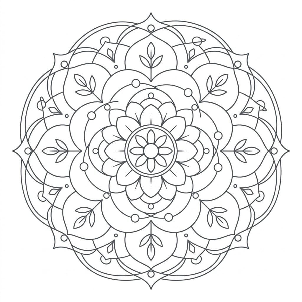 Peaceful Orbit Color Mandala Printable Mandalas
