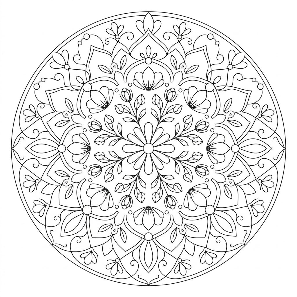 Petal Dream Color Mandala Printable Mandalas
