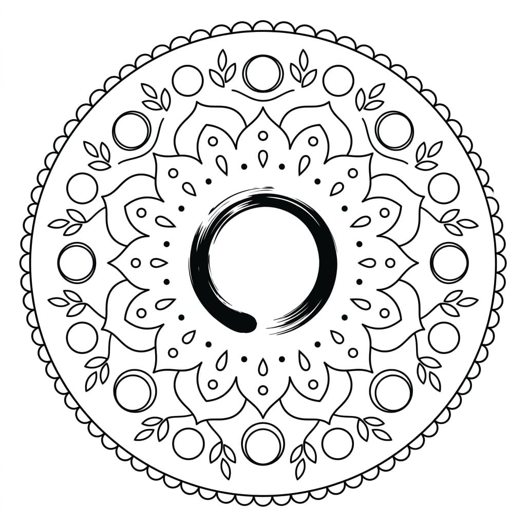 Quiet Ensō Mandala Pattern Mandalas