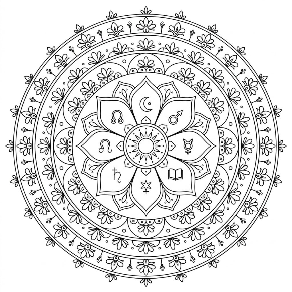 Radiant Circle Navagraha Mandala Art Mandalas